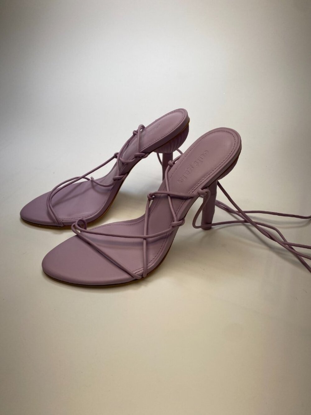 Cult Gaia Womens Strappy Leather Lavender Lace Up Heel Sandal Sz 7 - Picture 8 of 9